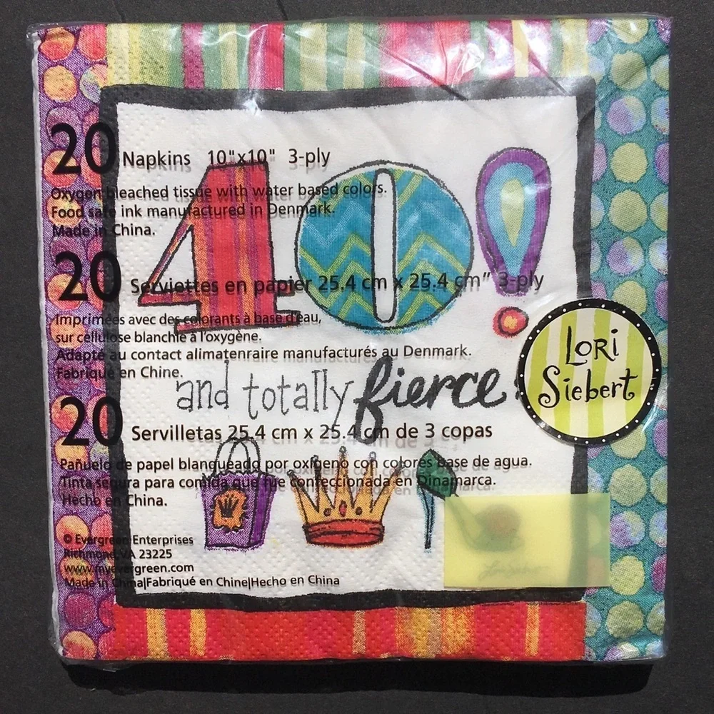 2 Packages Cypress Home Paper Beverage Napkins Cocktail 40th Birthday Party NWT